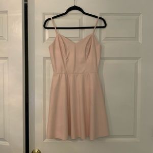 Blush pink faux leather dress